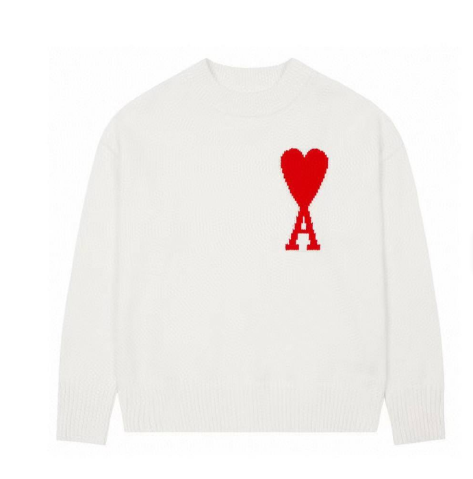 AMI Paris Signature Heart Embroidery Sweater