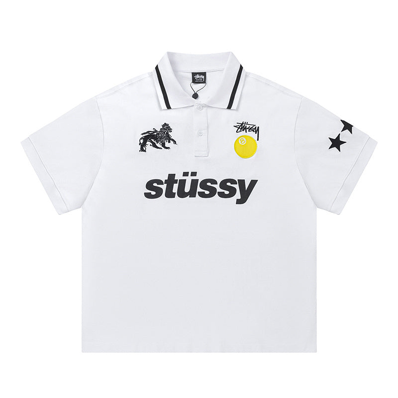 Stüssy "Crown & 8-Ball" Lion Polo Shirts.